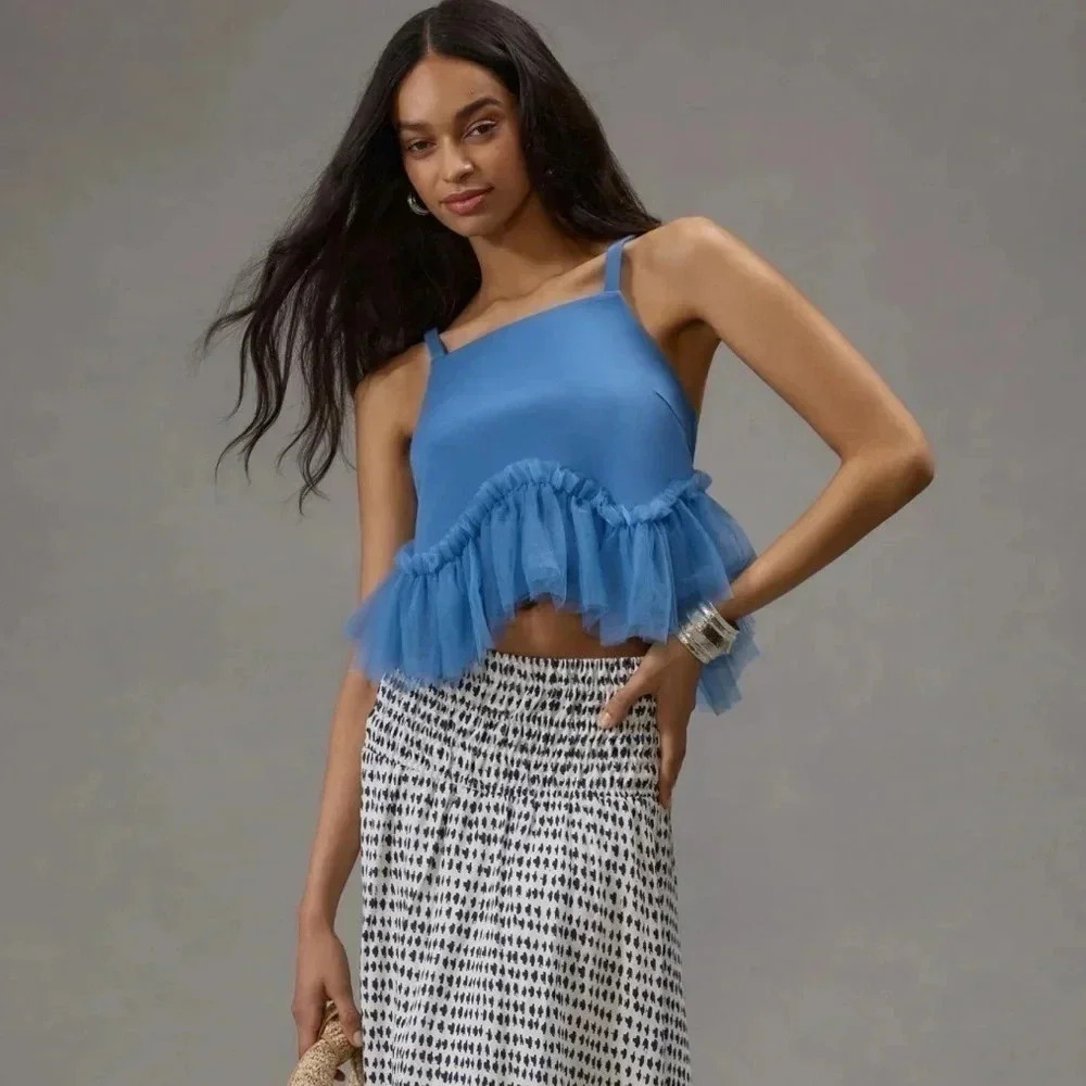 Anthropologie Sunday in Brooklyn Tulle-Hem Ponte Tank - Size XSmall NWT